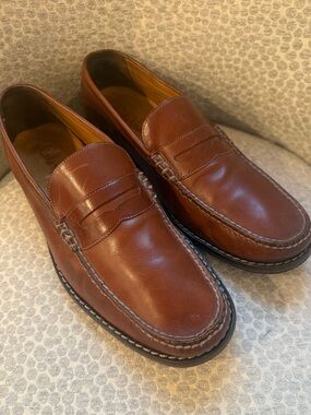 Cole Haan Classic Brown Cognac Penny Pincher Loafers Slip On Shoes Men’s Sz 12M